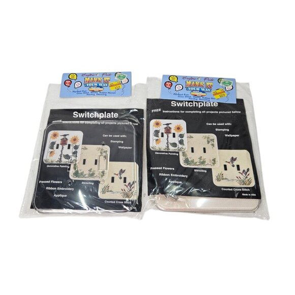 Crafter's Pride Make It Your Way Double Switchplate Cross Stitch Kit Lot of 2 - Picture 1 of 3